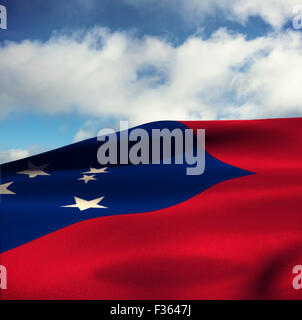 Immagine composita della sventola bandiera di Samoa Foto Stock