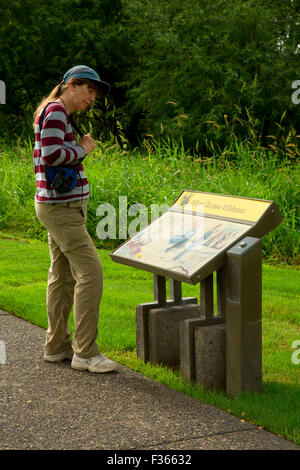 Scheda interpretativa, Whitman mission Sito Storico Nazionale, Washington Foto Stock