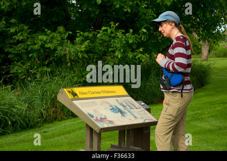 Scheda interpretativa, Whitman mission Sito Storico Nazionale, Washington Foto Stock