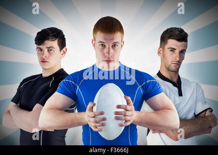 Immagine composita di agguerriti giocatori di rugby Foto Stock