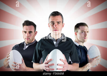 Immagine composita di agguerriti giocatori di rugby Foto Stock