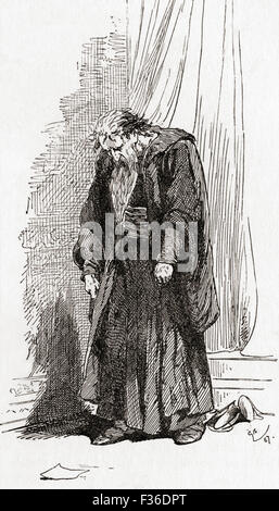 Una scena da William Shakespeare Mercante di Venezia, atto IV, scena 1. Shylock: "Ti prego, dammi lasciare per andare da qui. Non sto bene.' illustrazione da Gordon Browne. Foto Stock