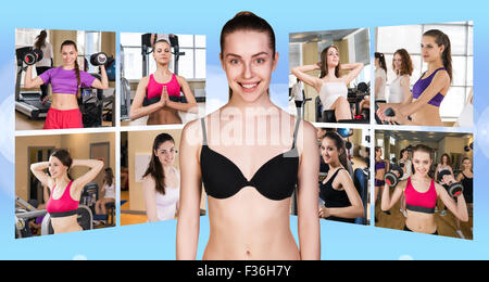 Collage di belle ragazze Foto Stock