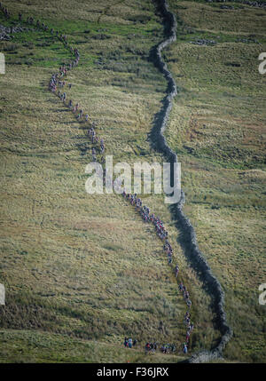 Tre picchi di ciclocross 2015, Yorkshire Dales, UK. Foto Stock