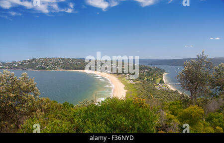 Palm Beach e Pittwater dalla testa BArrenjoey Spiagge Nord Sydney NSW Australia Foto Stock