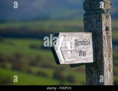 Gianfranco il modo segno segnaletica Powys Wales UK Foto Stock