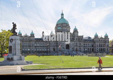 Gli edifici del Parlamento europeo nel neobarocco stile rinascimentale, Victoria, Isola di Vancouver, British Columbia, Canada, America del Nord. Foto Stock