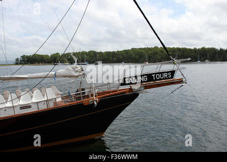 L'ameba barca vela ormeggiata in Baddeck, N.S. Foto Stock