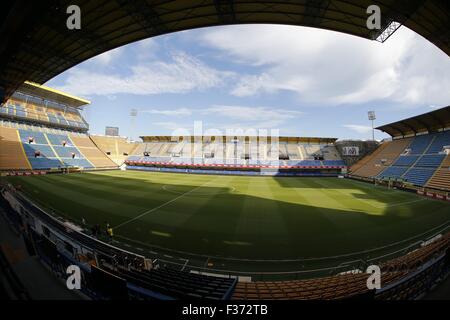 Vila-Real, Spagna. 28 Agosto, 2015. Estadio El Madrigal, vista generale Calcetto : spagnolo "Liga BBVA" corrispondono tra Villarreal CF 3-1 RCD Espanyol al Madrigal stadio in Vila-Real, Spagna . © Mutsu Kawamori/AFLO/Alamy Live News Foto Stock