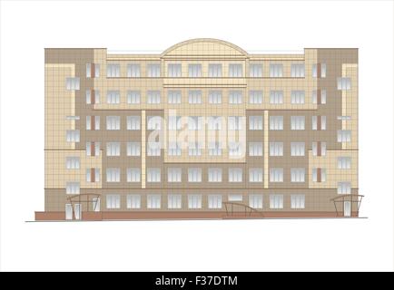 Case, edifici, costruzioni, impianti. Illustrazioni di edifici e case di siti urbani, disegni di case classic Foto Stock