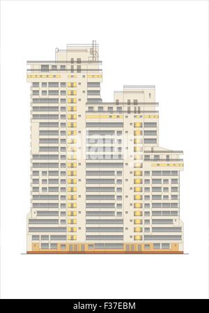 Case, edifici, costruzioni, impianti. Illustrazioni di edifici e case di siti urbani, disegni di case classic Foto Stock