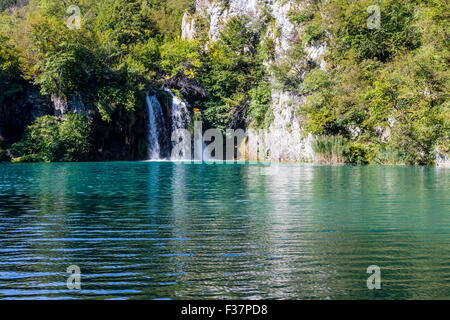 Cascate del Parco Nazionale di Plitvice, Croazia Foto Stock