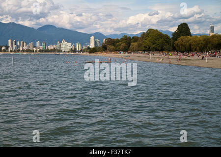 Vista di Vancouver Kitsilano Beach area. Foto Stock