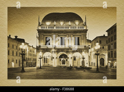 Renaissance-Palazzo Loggia, in Piazza Piazza della Logia, Brescia, Lombardia, Italia, Europa Foto Stock