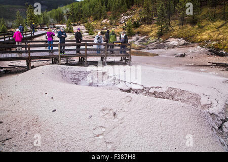 La zona conosciuta come l'artista Paint Pots è un sentiero che conduce ad una colorata serie di geyser e sorgenti calde... Foto Stock