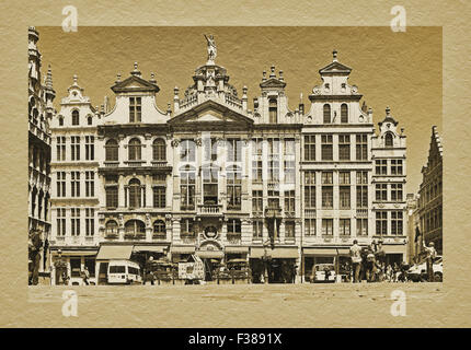 La Grand Place, la piazza del mercato con il barocco guild houses, Bruxelles, Belgio, Europa Foto Stock