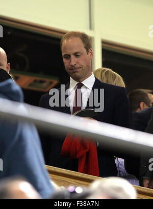 Cardiff, Regno Unito. Giovedì 01 ottobre 2015 il principe William Coppa del Mondo di Rugby 2015,Wales v Fiji presso il Millennium Stadium, il Galles, UK Credit: D Legakis/Alamy Live News Foto Stock