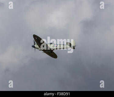 Conservate il Grifone bimotore Supermarine Seafire Mk XVII SX336 (G-KASX) nella Battaglia di Bretagna settantacinquesimo anniversario Flypast Foto Stock