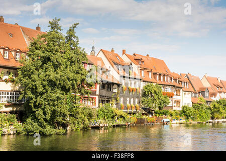 Case di pescatori dal XIX secolo in Klein-Venedig (Piccola Venezia) a Bamberg. Foto Stock