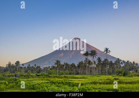 Vulcano monte Mayon nelle Filippine Foto Stock