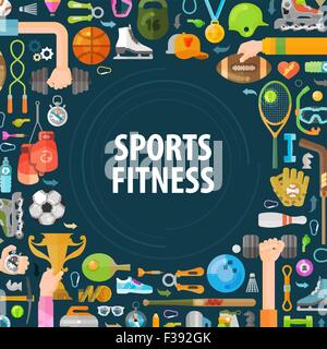 Vettore di sport logo design modello. fitness ginnastica o icone Illustrazione Vettoriale