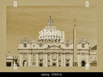 Vista della Basilica di San Pietro, lo Stato della Città del Vaticano, Roma, Lazio, l'Italia, Europa Foto Stock