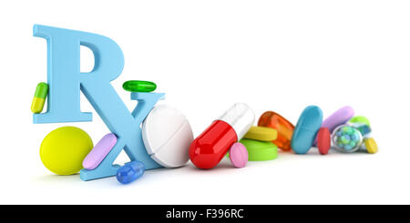 Varietà di colorati la prescrizione di farmaci Foto Stock