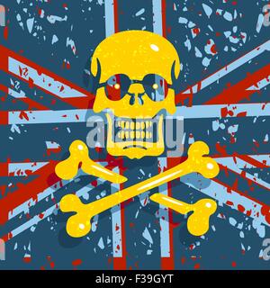 Jolly Roger bandiera sfondo Illustrazione Vettoriale