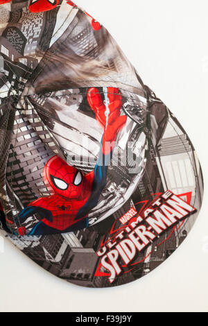 Dettagli sul cappellino da baseball Spiderman Marvel Ultimate Spider-man su sfondo bianco Foto Stock