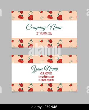 Double-sided floral business card Illustrazione Vettoriale