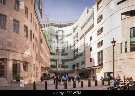 Edificio della BBC e HQ su Langham Place, Londra, Regno Unito Foto Stock