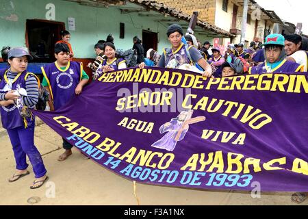 Pellegrini -Señor de Cautivo Ayabaca Affitto peregrinazio in Ayabaca Affitto. Dipartimento di Piura .PERÙ Foto Stock