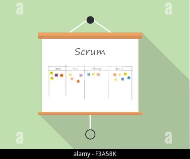 Scrum allo sviluppo del progetto e managemet Illustrazione Vettoriale