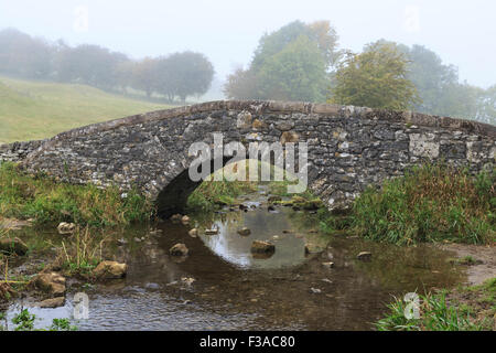 Bradford Packhorse Bridge, Youlgreave, Derbyshire. Un18th-secolo, singolo arco. Il Grade ii Listed. Foto Stock