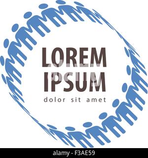 Il lavoro di squadra vector logo design modello. persone o icona della società Illustrazione Vettoriale