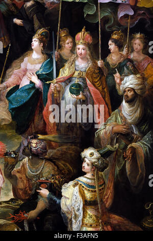 Allegoria sull'abdicazione dell Imperatore Carlo V A BRUXELLES 1630 Frans Francken 1581 - 1642 belga fiamminga del Belgio ( dettaglio ) Foto Stock