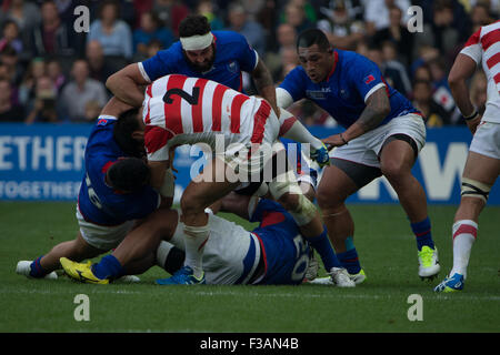 Stadium MK, Milton Keynes, Regno Unito. 3° OTT 2015. Coppa del Mondo di Rugby 2015 corrispondono 24 - Samoa V Giappone. Credito: Chris Yates/Alamy Live News Foto Stock