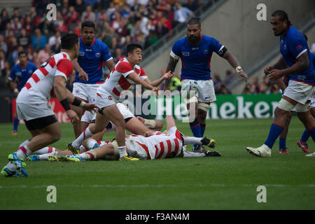 Stadium MK, Milton Keynes, Regno Unito. 3° OTT 2015. Coppa del Mondo di Rugby 2015 corrispondono 24 - Samoa V Giappone. Credito: Chris Yates/Alamy Live News Foto Stock