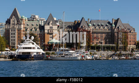 Porto Interno e Empress Hotel Victoria Vancouver Island British Columbia Canada Foto Stock