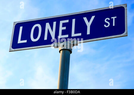 Lonely Street segno al di fuori della Heartbreak Hotel di Memphis in Tennessee Foto Stock