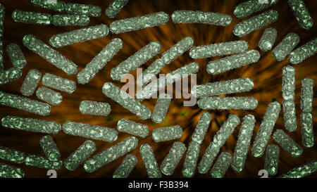 Escherichia coli noto anche come Ecoli batteri in salute scienza background 3D grafico generato Foto Stock