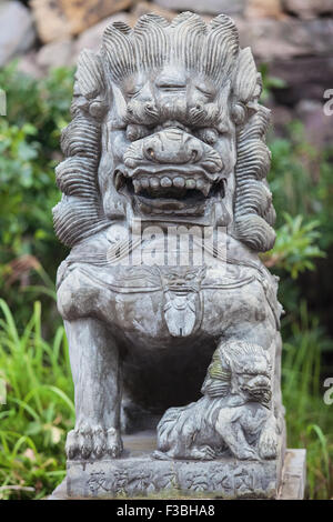 Stone carving lion Foto Stock