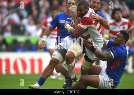 Milton Keynes, Regno Unito. 3° Ott, 2015. Michael Leitch (JPN) Rugby : 2015 Coppa del Mondo di Rugby Pool B match tra Samoa 5-26 Giappone a Stadium MK a Milton Keynes, Inghilterra . © ESTREMO ORIENTE PREMERE/AFLO/Alamy Live News Foto Stock