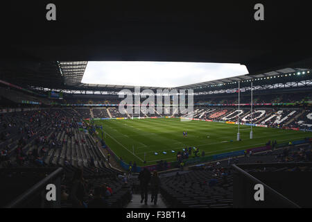 Milton Keynes, Regno Unito. 3° Ott, 2015. Vista generale del Rugby : 2015 Coppa del Mondo di Rugby Pool B match tra Samoa 5-26 Giappone a Stadium MK a Milton Keynes, Inghilterra . © ESTREMO ORIENTE PREMERE/AFLO/Alamy Live News Foto Stock