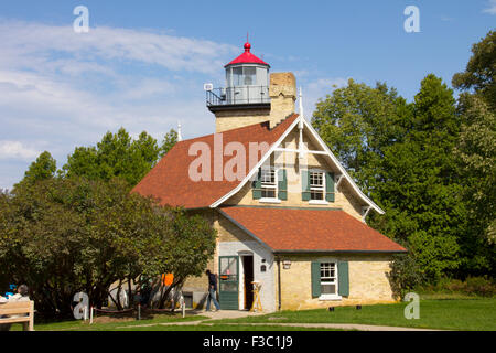 1868 Eagle Bluff faro, penisola parco statale, Door County, WI Foto Stock