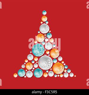 Luminose abstract abete da palle di Natale. Il design del vettore Illustrazione Vettoriale
