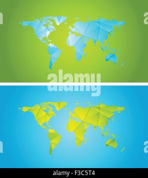 Luminose tech astratto mondo poligonale mappa design. Sfondo vettoriale Illustrazione Vettoriale