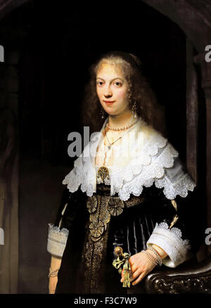 Ritratto di Maria viaggio1639 Rembrandt Harmensz. van Rijn olandese ( Paesi Bassi (Luglio 15, 1606 o 1607- ottobre 4, 1669) Foto Stock