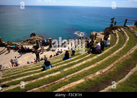 Porthcurno, vicino Land's End, Cornwall, Inghilterra, Regno Unito. Foto Stock