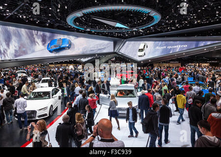 Affollato stand Audi al IAA International Motor Show 2015 Foto Stock